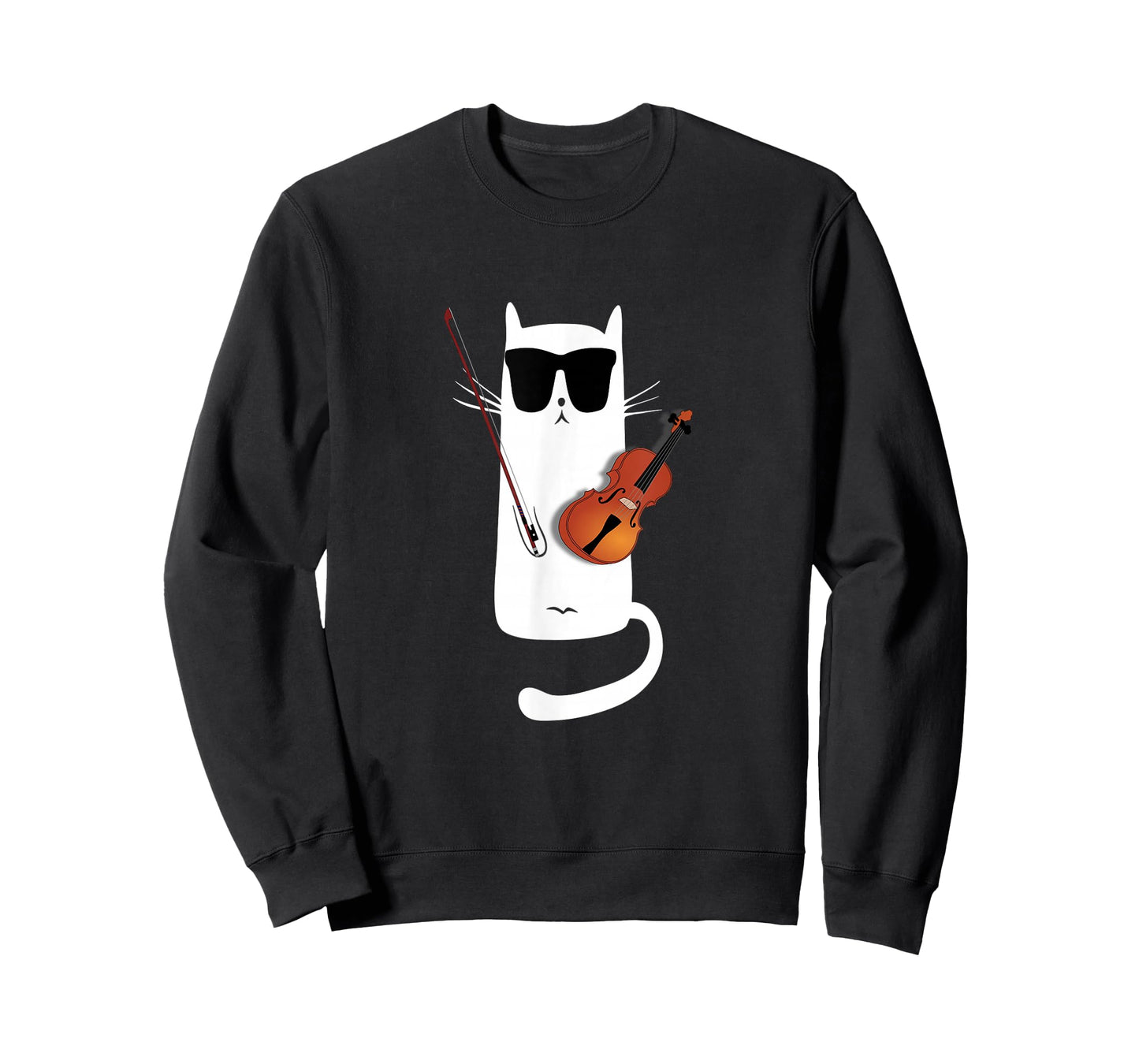 Funny Cat Wearing Sunglasses Playing Violin T-Shirt