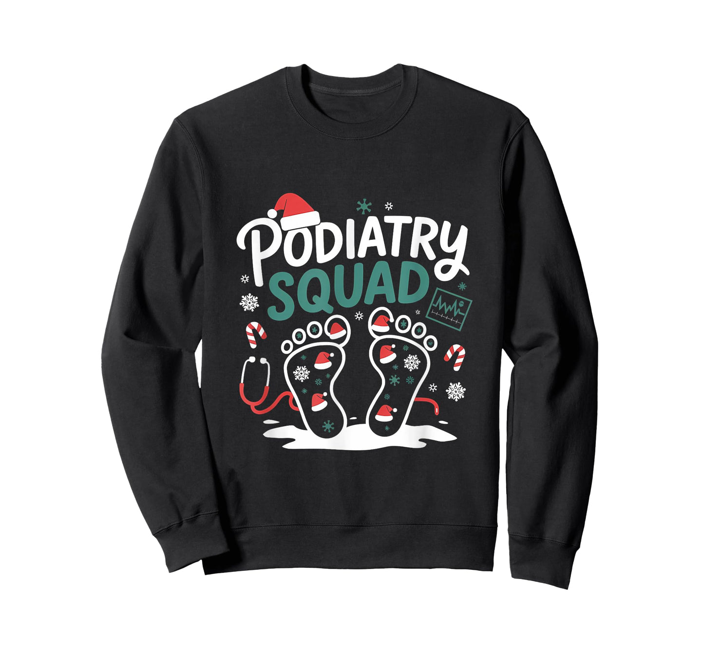 Christmas Podiatry Squad Footprint Funny Podiatrist T-Shirt