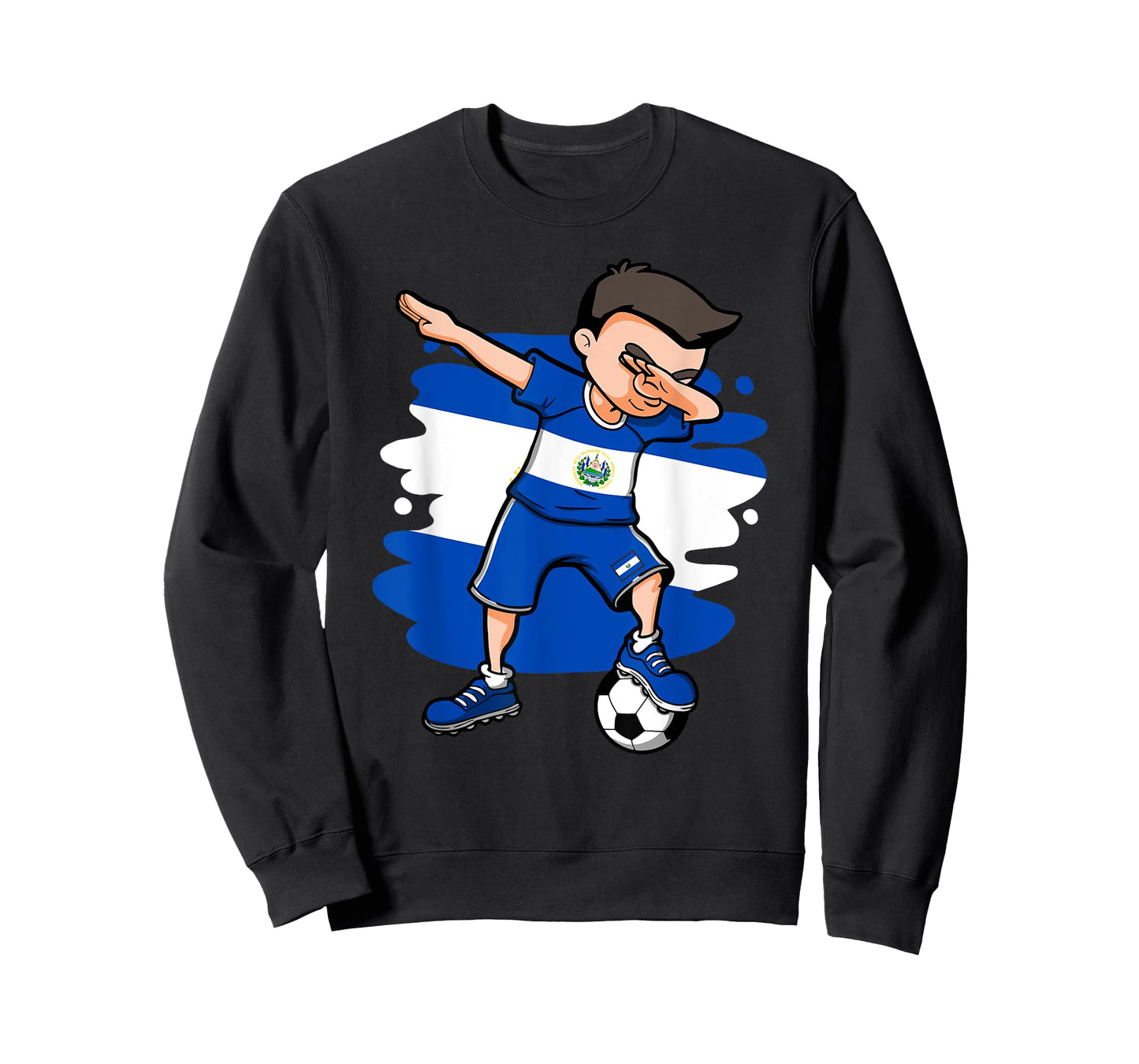 Dabbing Soccer Boy El Salvador Fans Jersey Salvadorian Flag T-Shirt