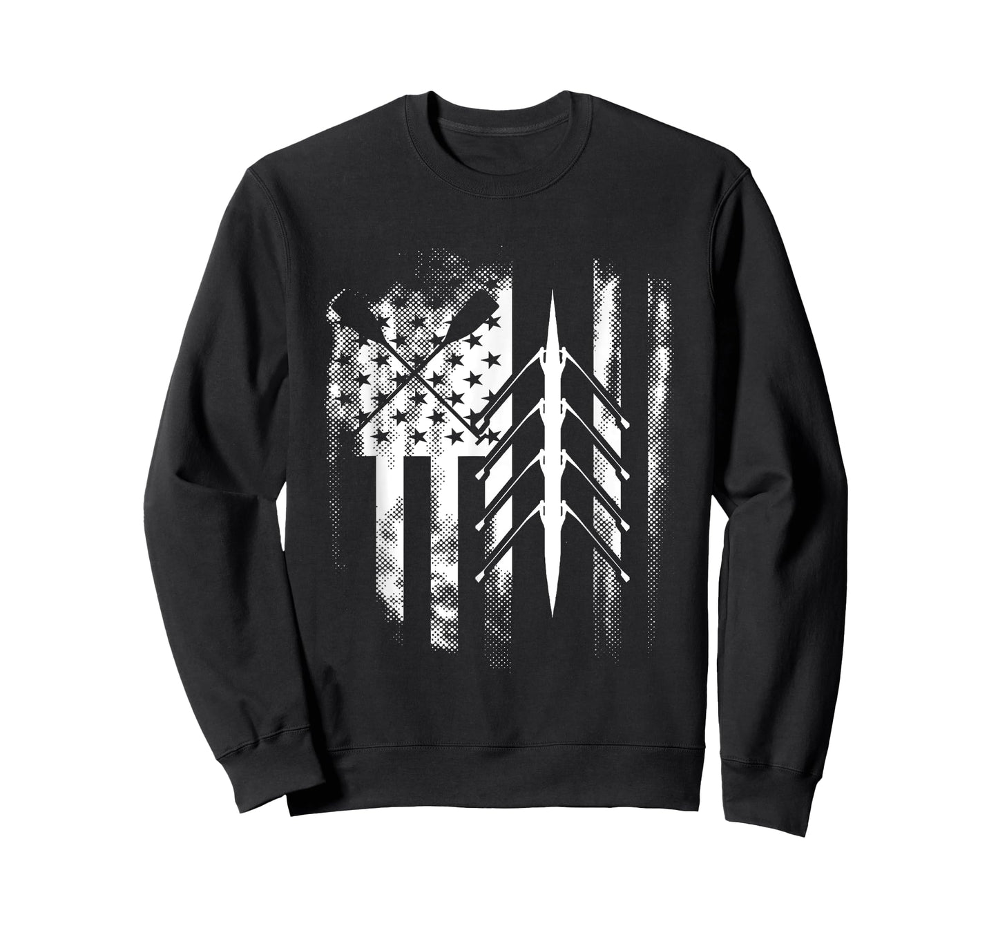 Rowing US American Flag Rowboat Water Sports Sculling Oars Women Men T-Shirt