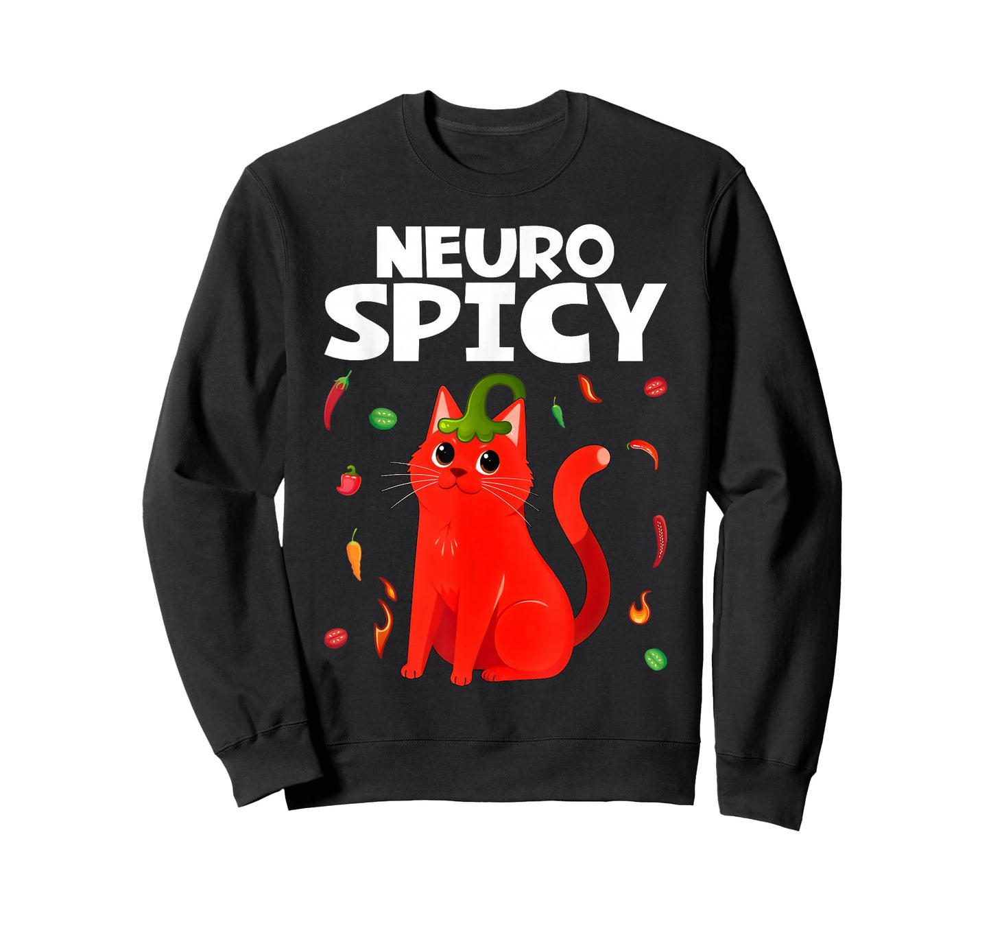 Neurospicy Funny Neurodivergent ADHD ASD Autism Cat Lover T-Shirt