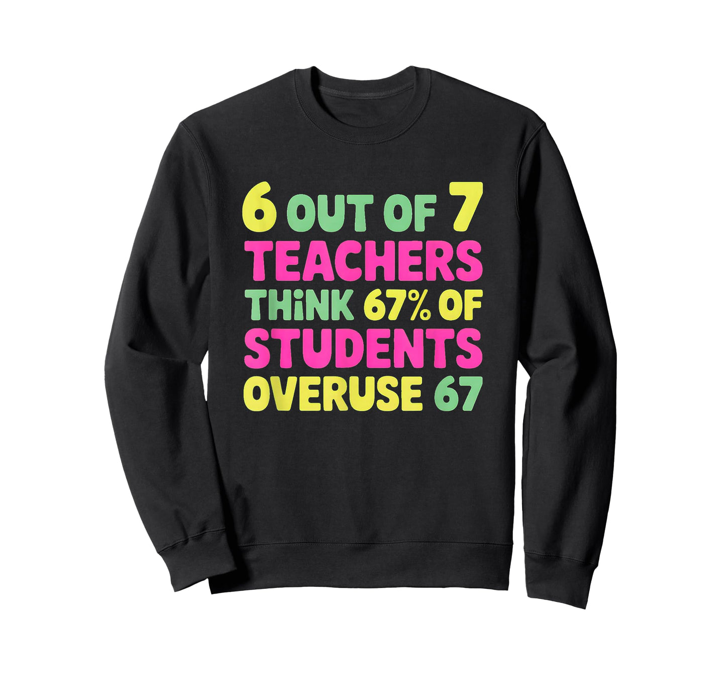 Funny 67 Teacher Shirt - Teacher 6 7 Funny Overuse 67 T-Shirt
