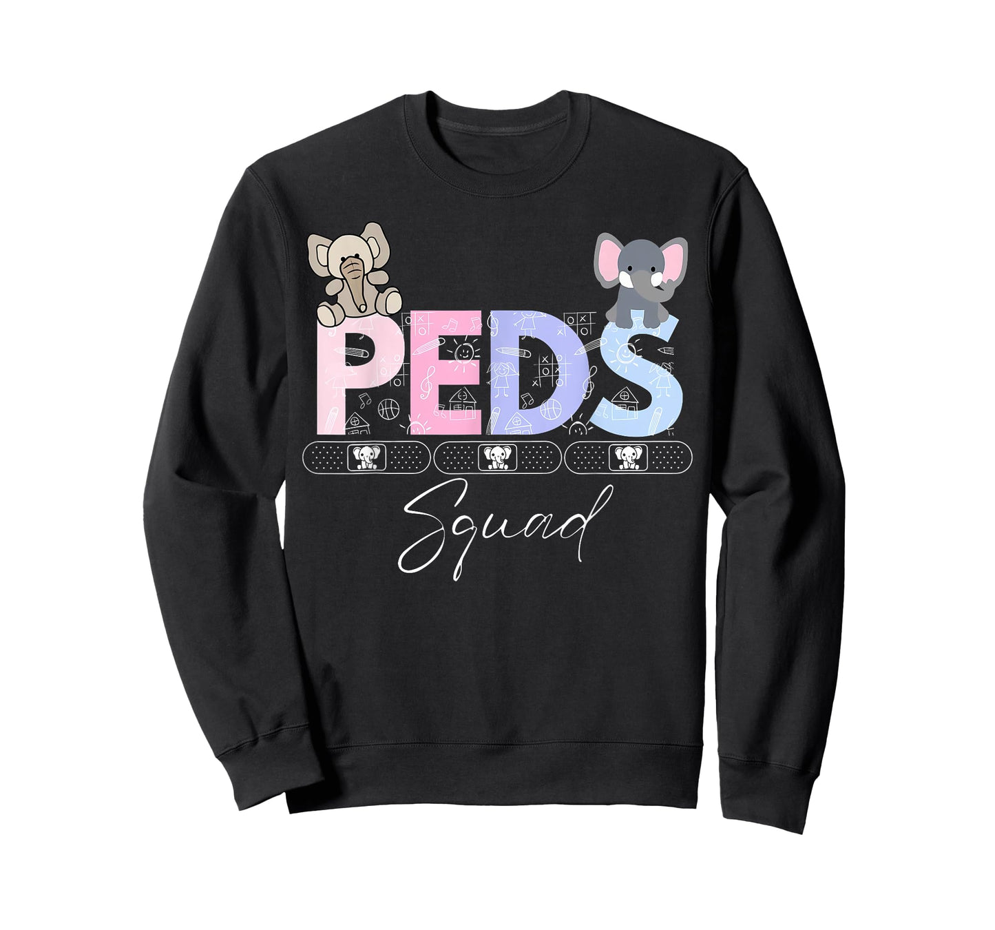 Cute Peds Squad Nurse Elephant Pediatric Graduation T-Shirt