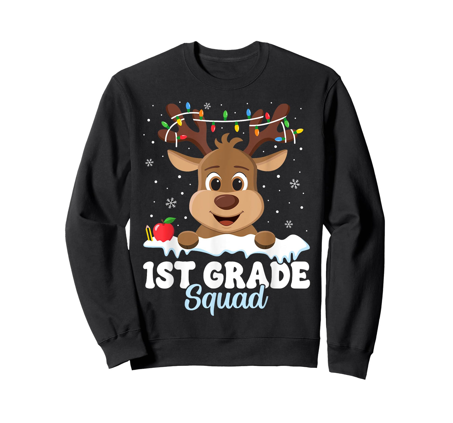 1st Grade Teacher Christmas First Grade Squad Reindeer Xmas T-Shirt