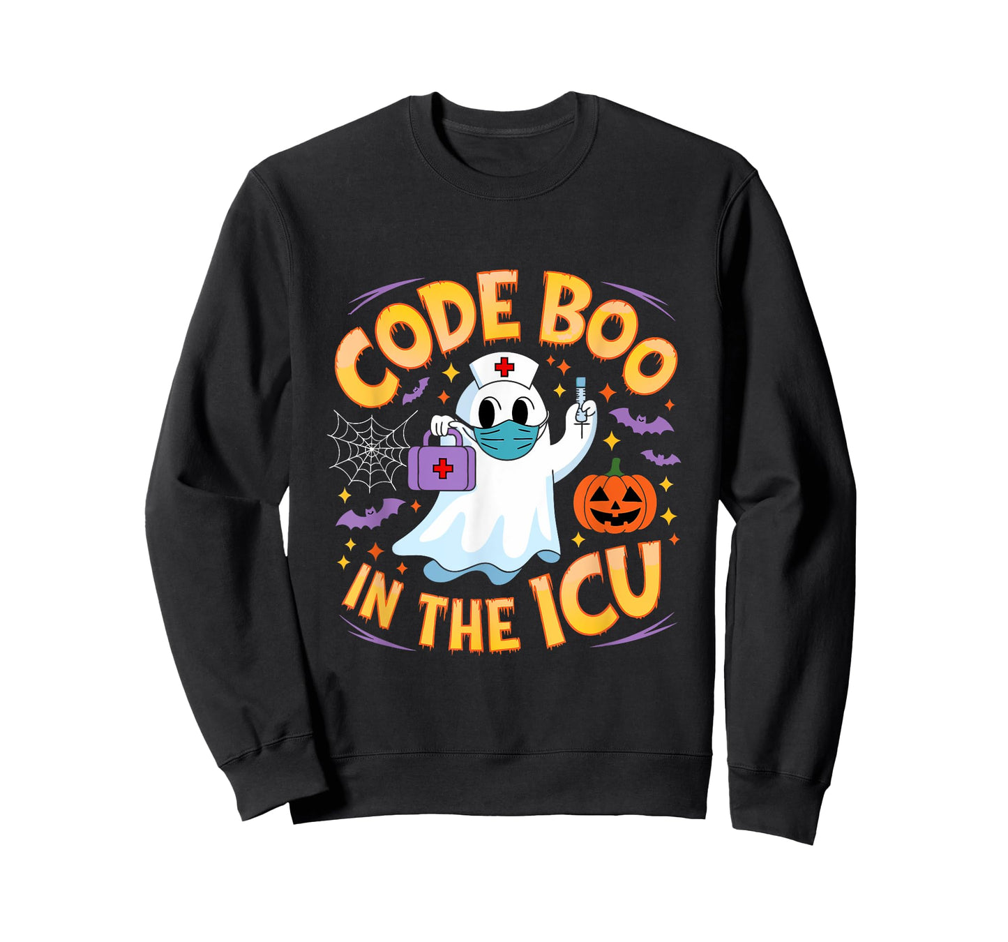 Code Boo in the ICU Ghost Nurse Halloween Design for Medical T-Shirt
