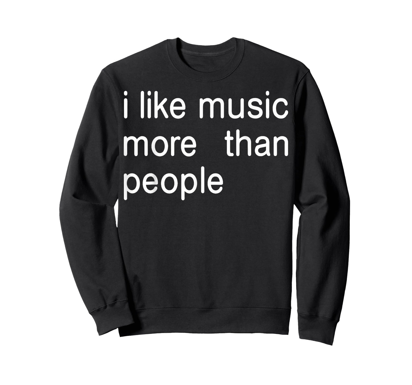 I Like Music More Than People Art Simple Music Mood Design T-Shirt