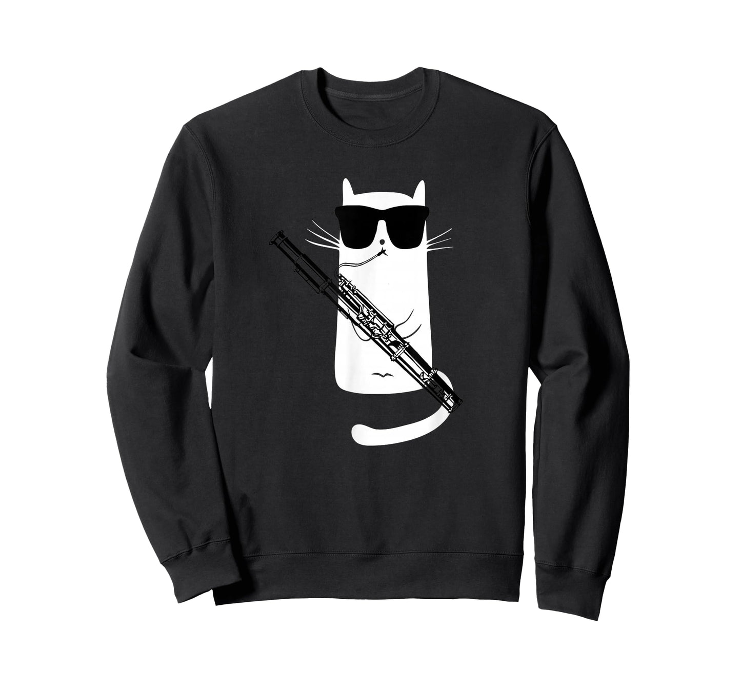 Funny Cat Wearing Sunglasses Playing Bassoon T-Shirt