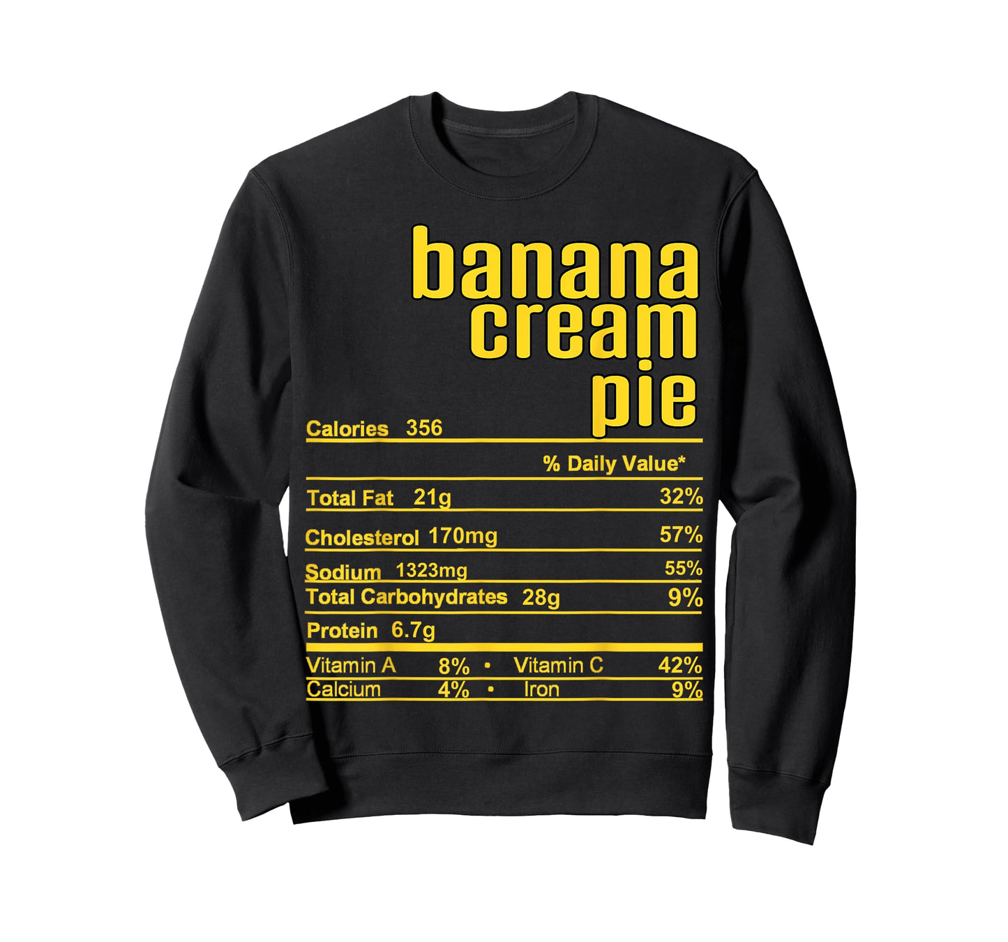 Thanksgiving Christmas Banana Cream Pie Nutrition Fact T-Shirt