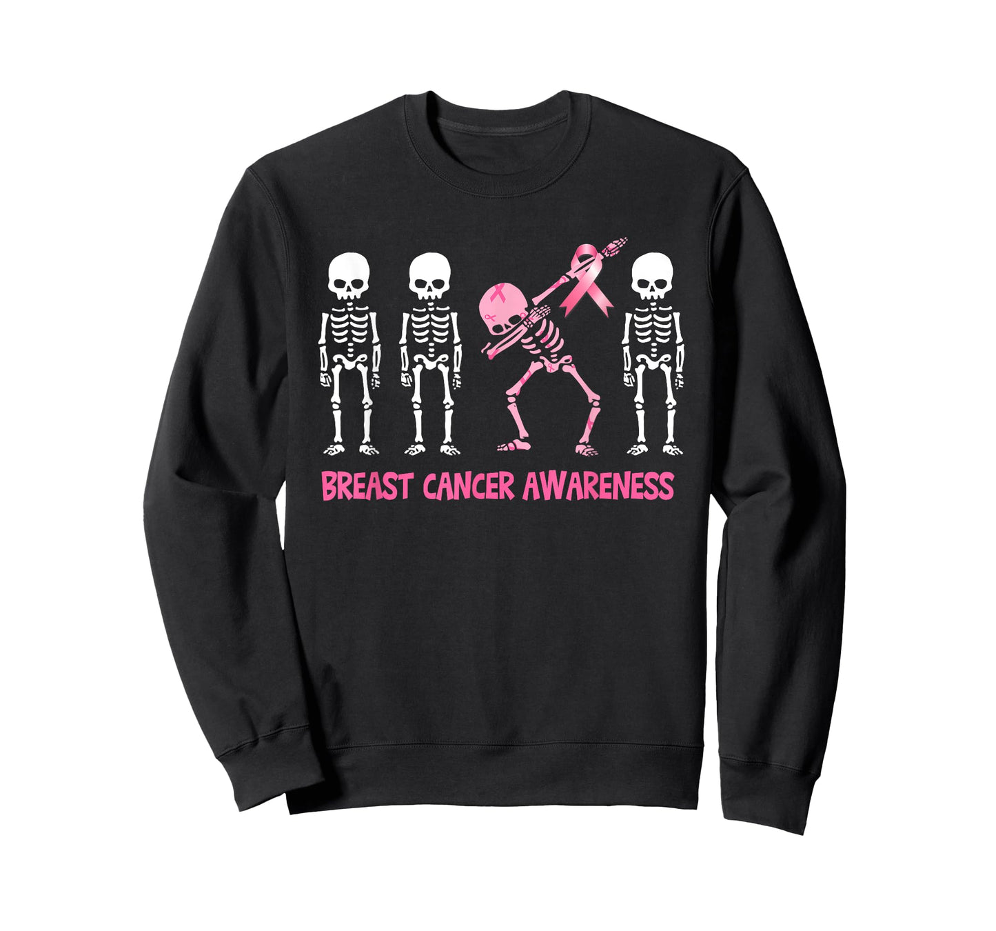 Dabbing Skeleton Pink Ribbon Breast Cancer Halloween T-Shirt