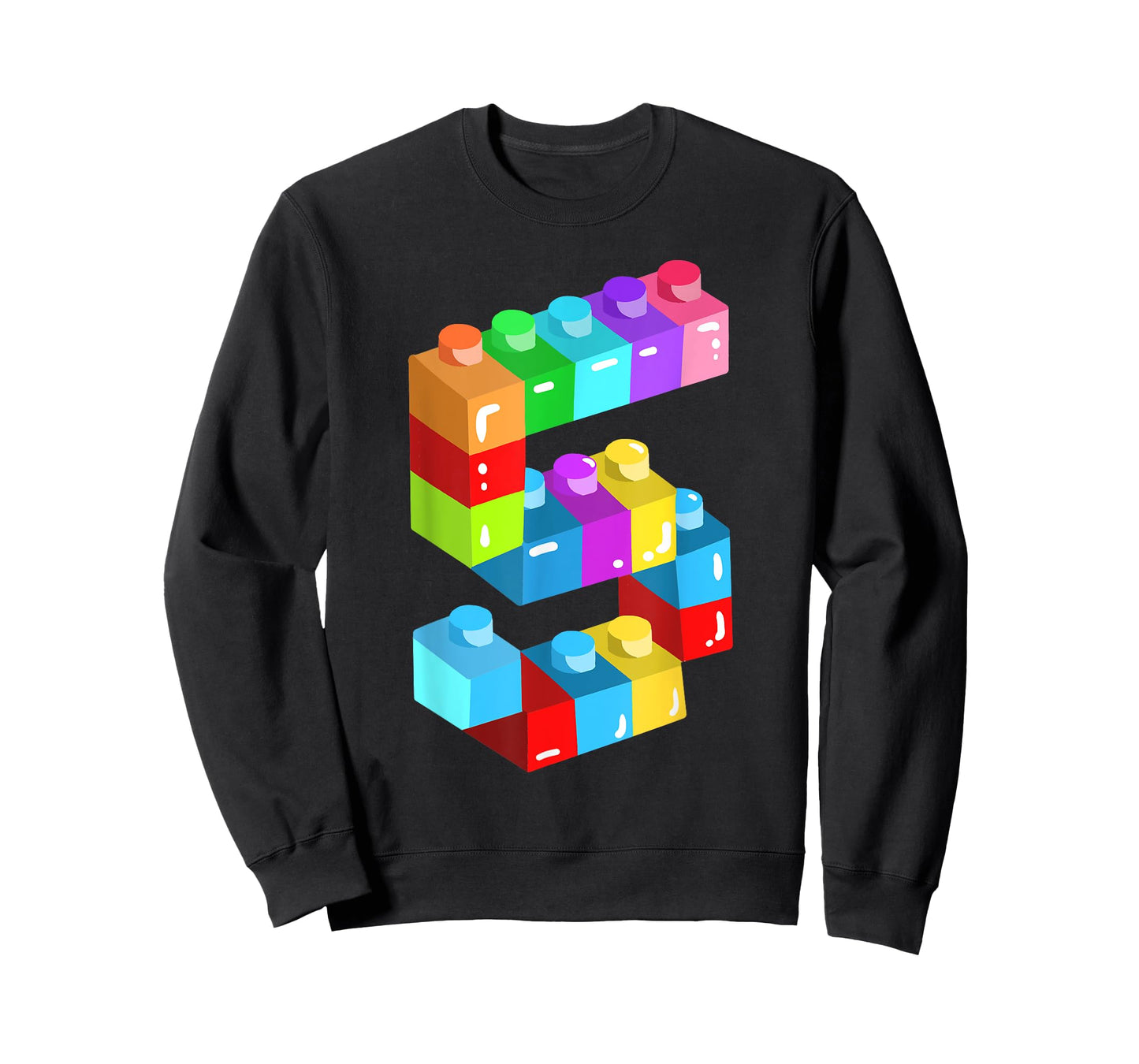 Kids Building Blocks Bricks 5 Years Old 5th Birthday Boys T-Shirt