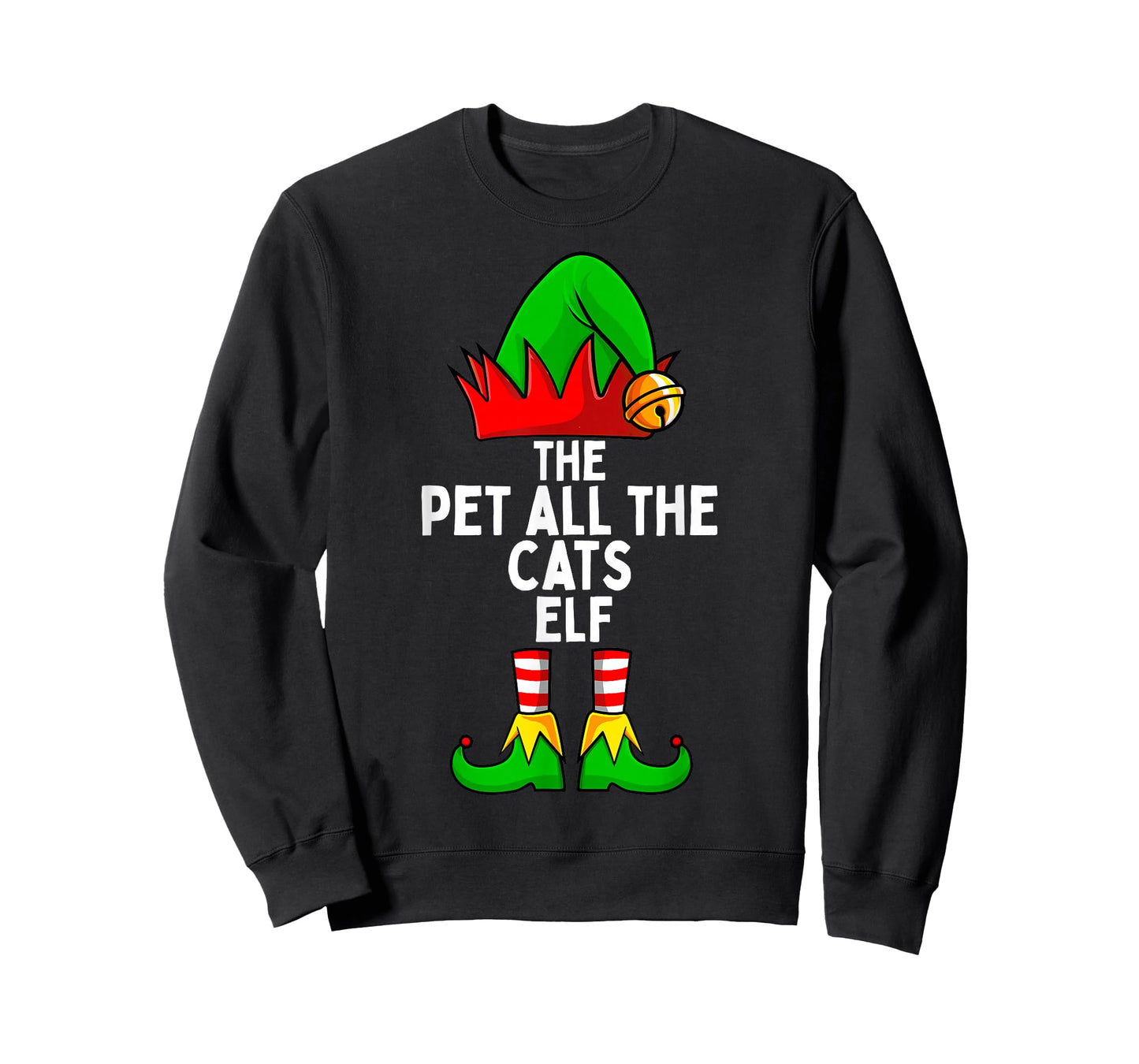 Pet All the Cats Elf Matching Family Christmas T-Shirt