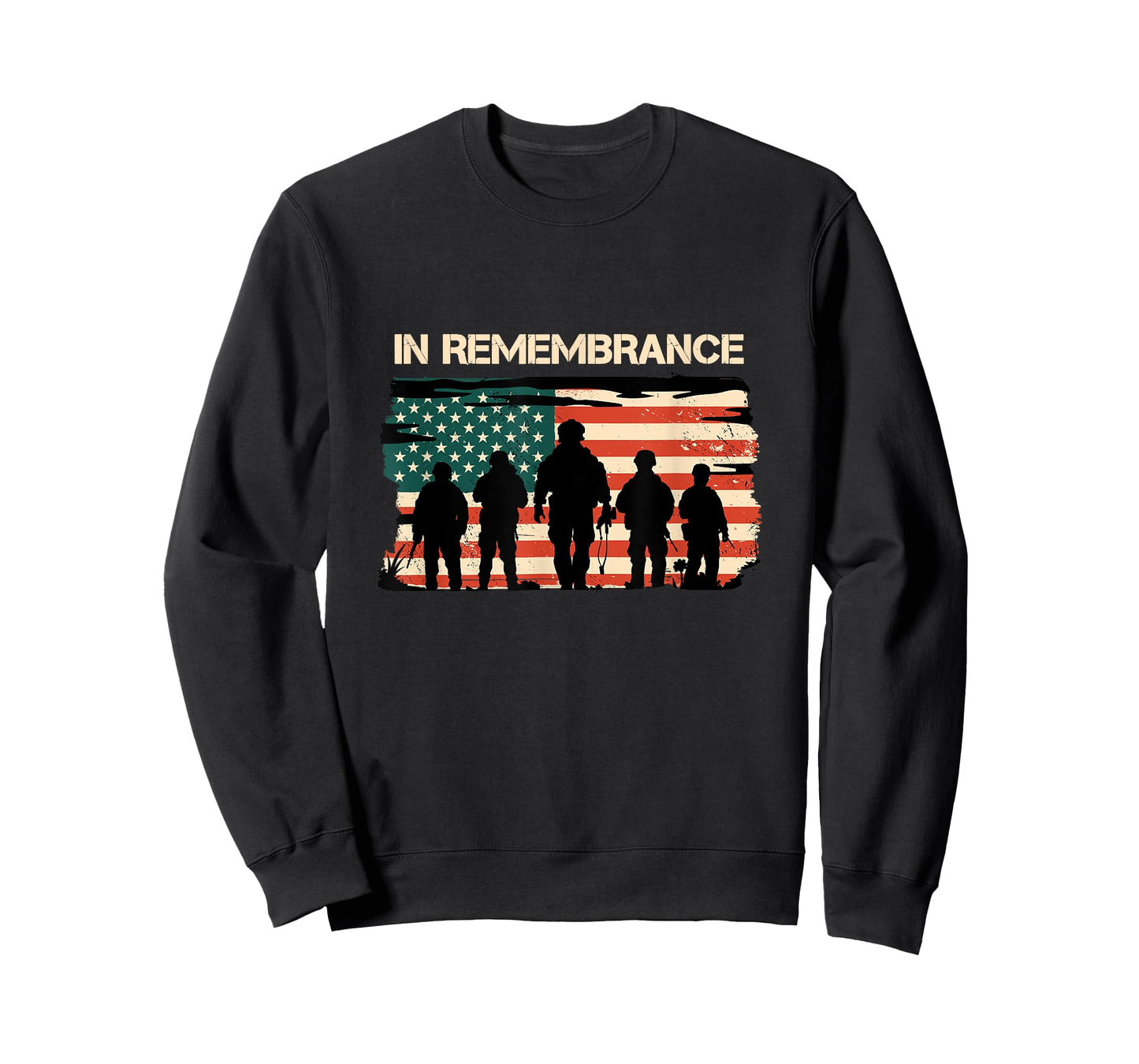 In Remembrance American Flag USA Veterans Day T-Shirt for Women Men