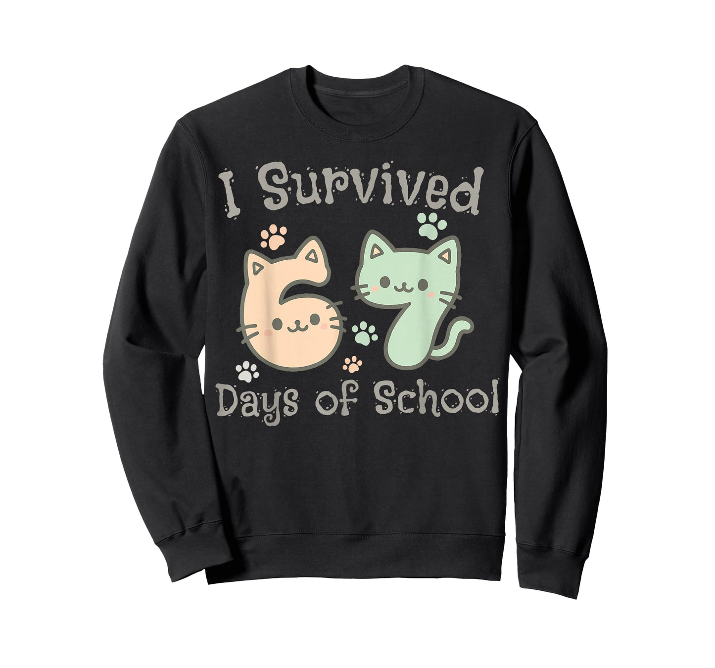Cute Cat I Survived 67 Days of School Teachers Students T-Shirt