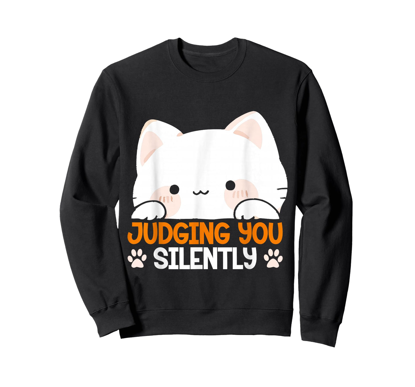 Judging You Silently Kitten Lover Sarcasm Adorable Cat Men Women Kids T-Shirt