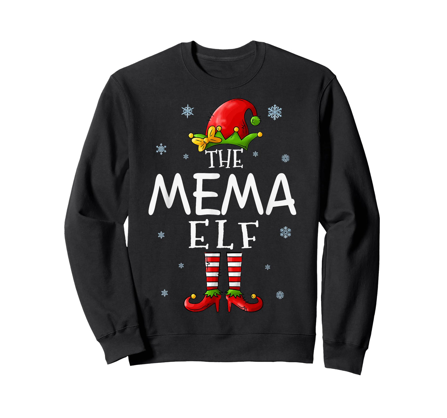 The Mema Elf Funny Grandma Xmas Groupe Matching Christmas T-Shirt