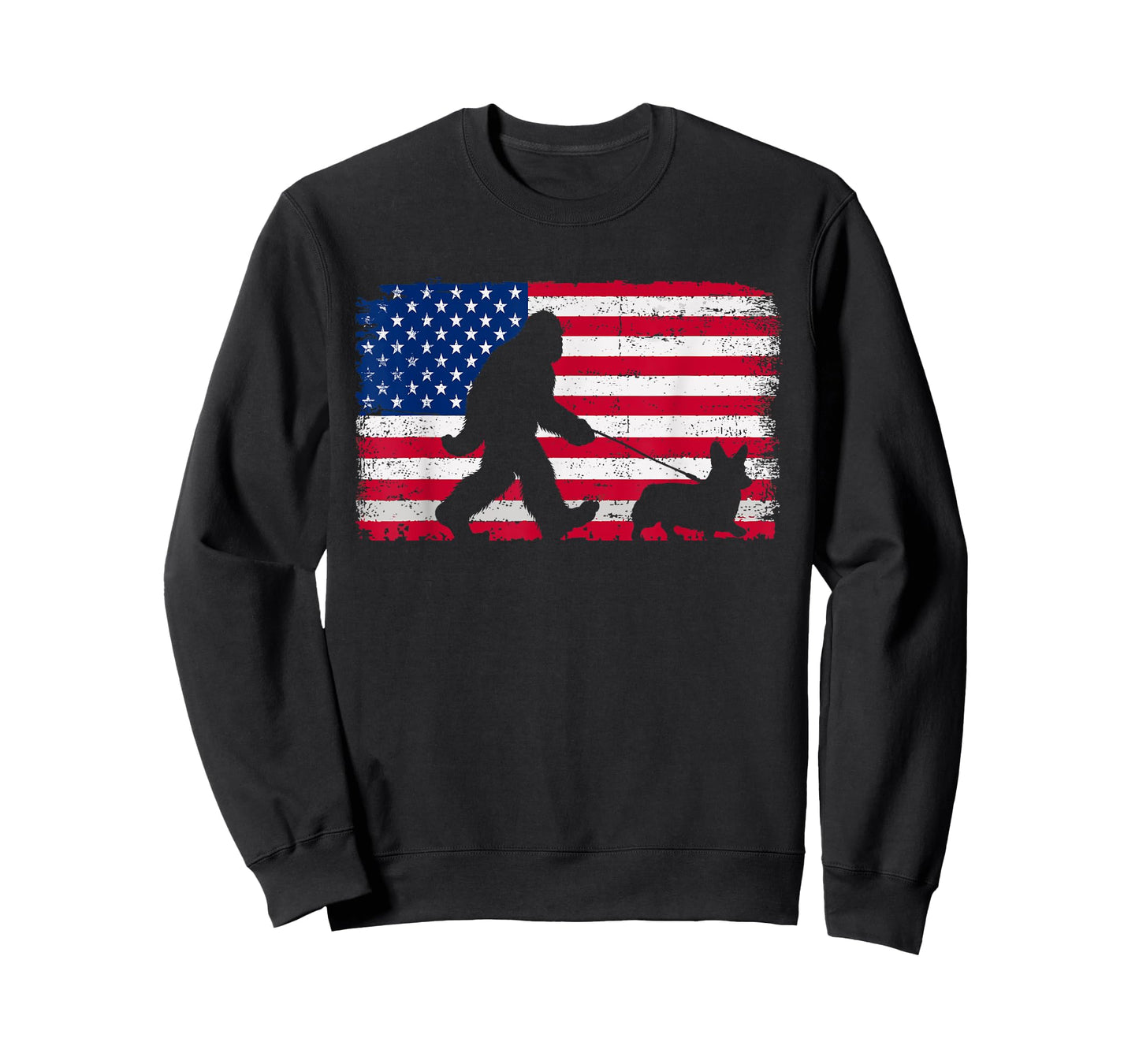 Retro Corgi 4th of July US American Flag Patriotic T-Shirt
