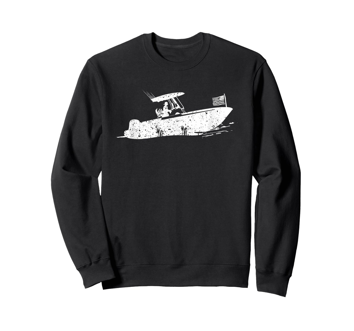Center Console Boat, American Flag, Motorboat, Fishing Boat T-Shirt