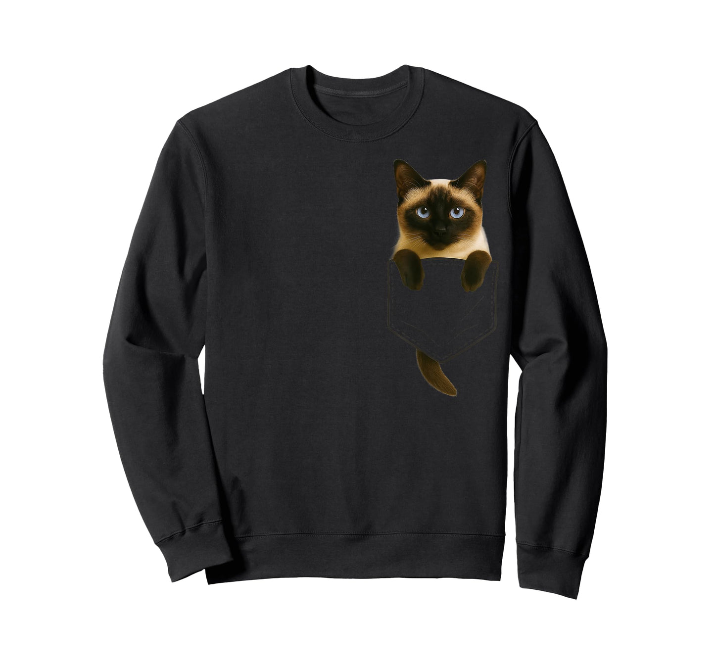 Siamese Cat Pocket Funny Gifts Cat Mom Cat Dad Cat Lover T-Shirt