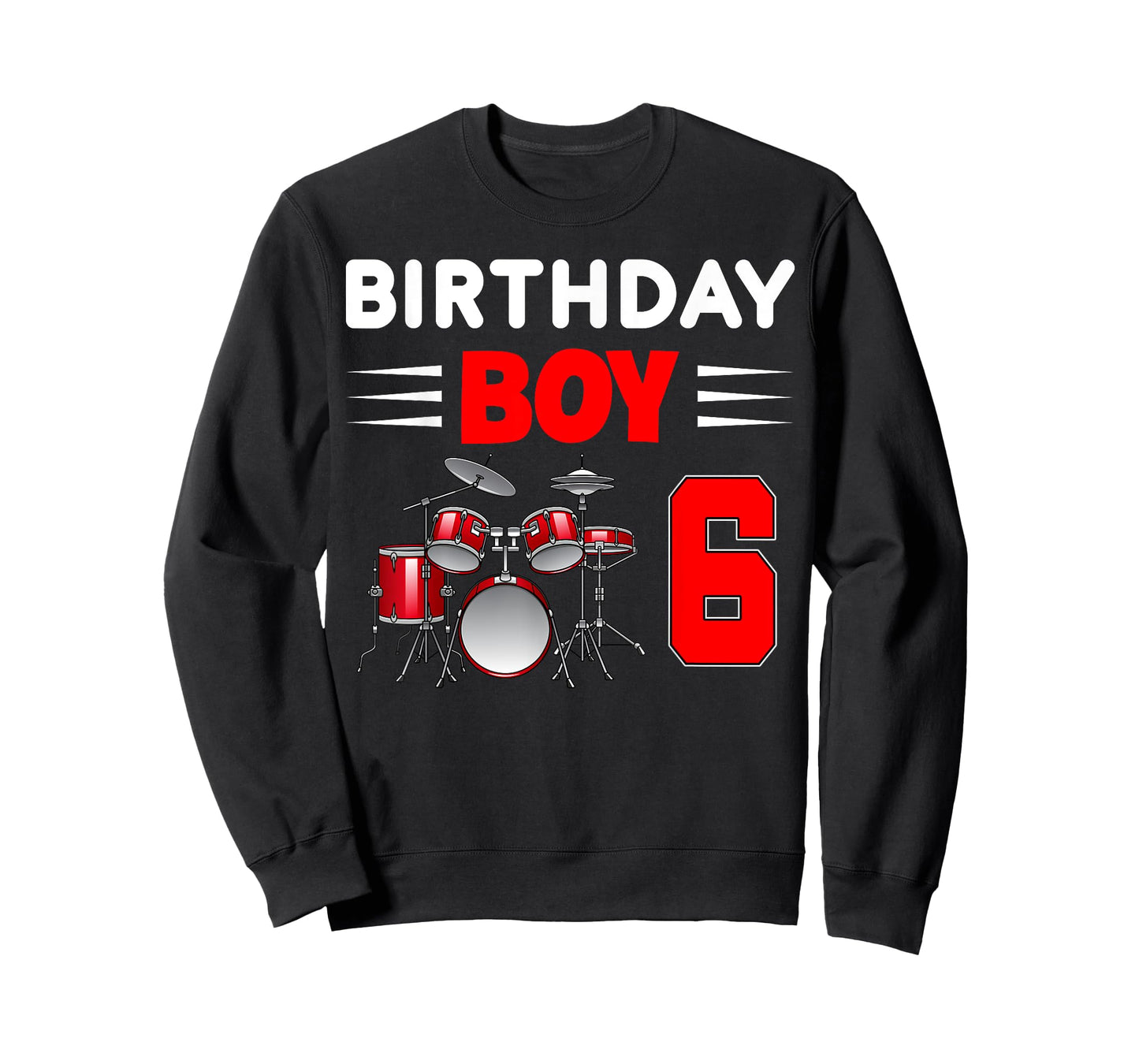 Cool Birthday Boy 6 Drums 6th Bday 6 Years Old T-Shirt