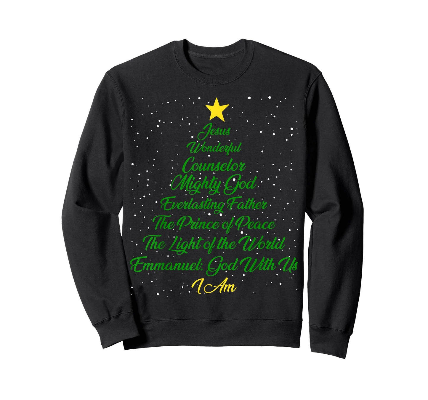 Christian Christmas Jesus Bible Names Xmas Tree Shaped T-Shirt