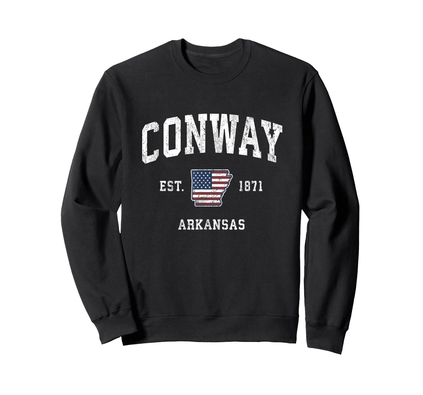 Conway Arkansas AR Vintage American Flag Sports Design Women Kids Men T-Shirt