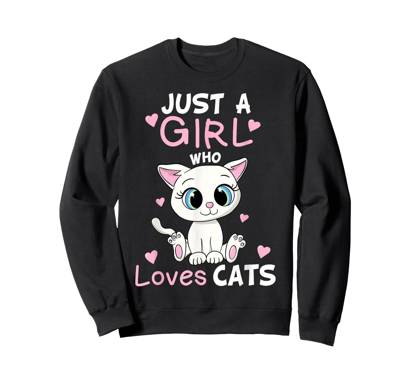 Just A Girl Who Loves Cats Funny Cute Kitten Lover Cat Gift T-Shirt Small
