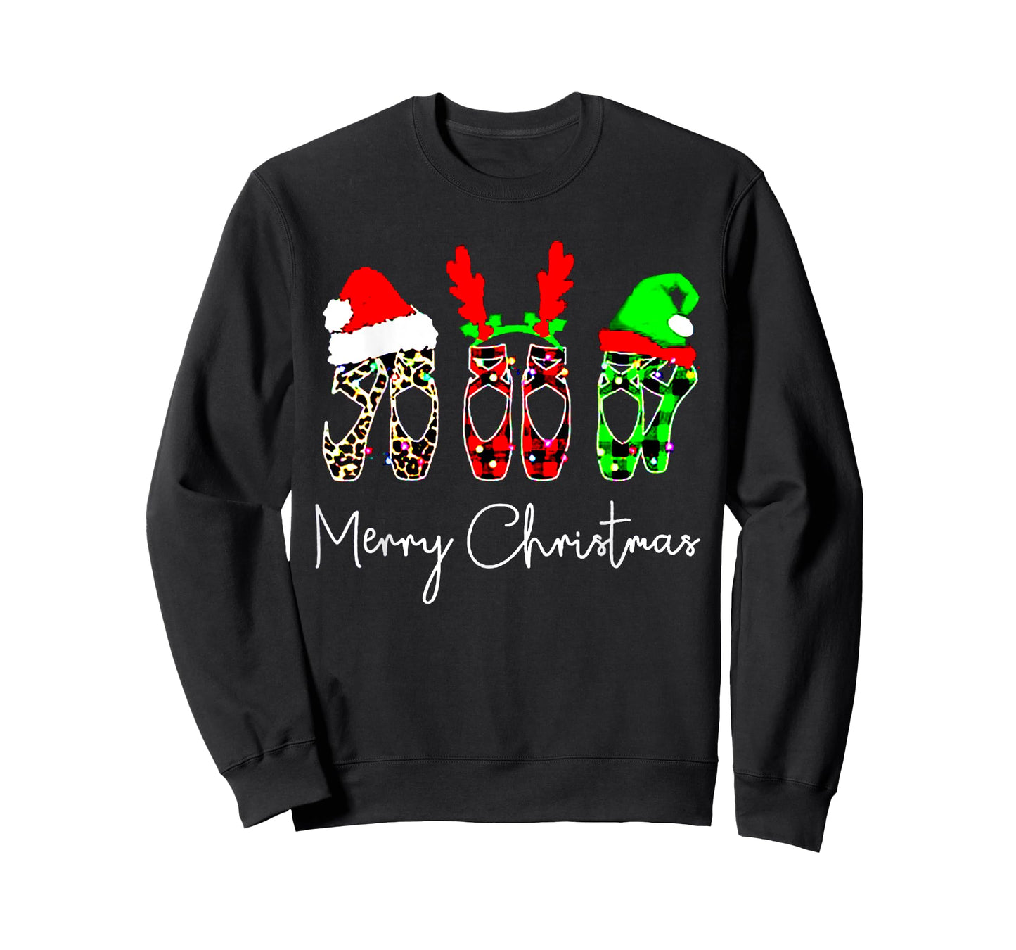 Ballet Dancer Ballerina Merry Christmas Xmas Pointe Shoe T-Shirt