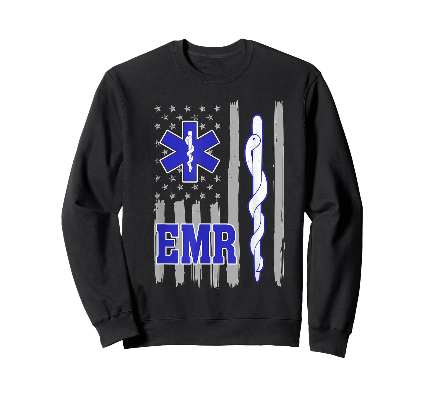 American Flag Blue Thin line EMR Emergency Medical Responder T-Shirt
