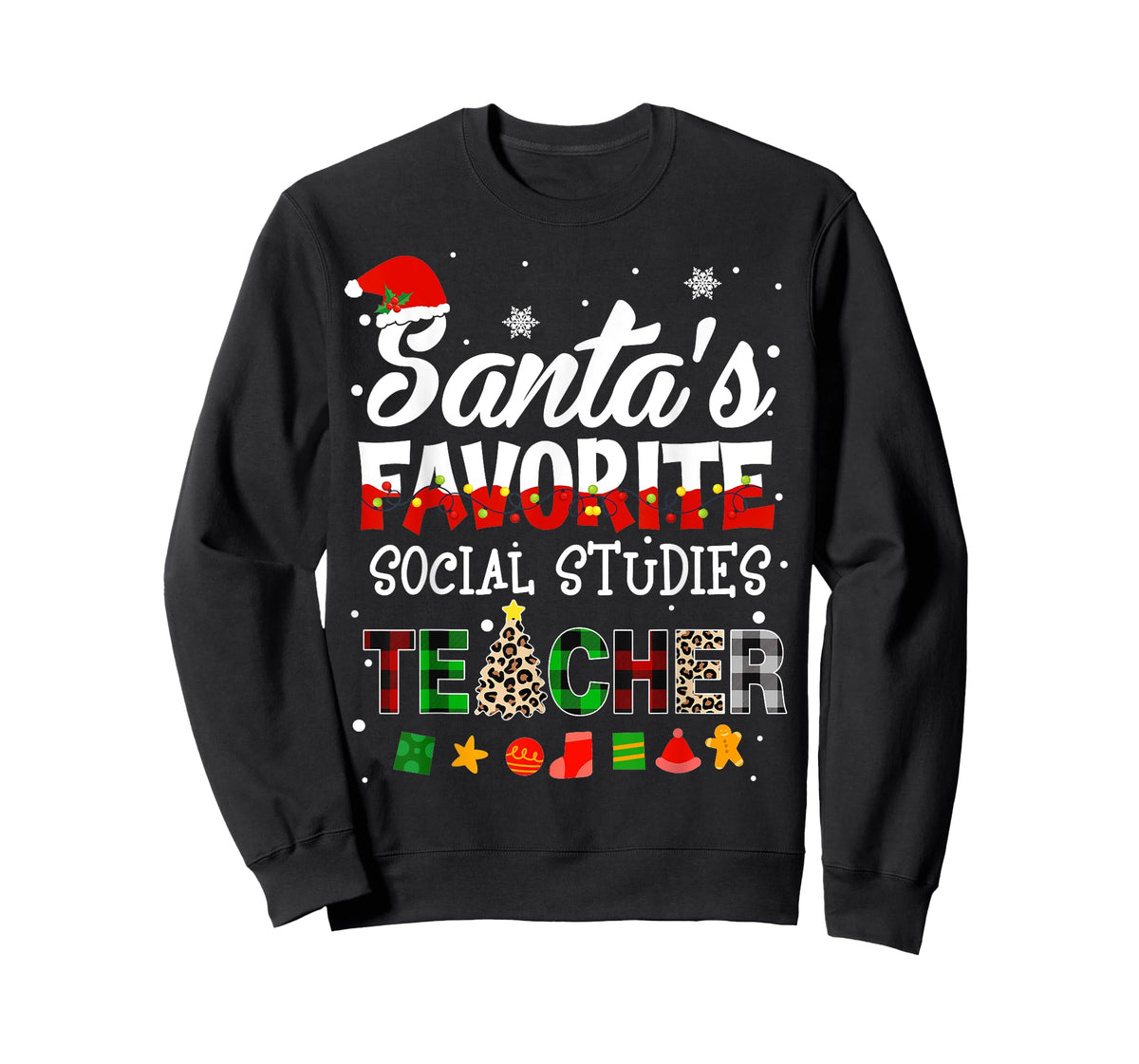 Santa Favorite Social Studies Teacher Christmas Matching T-Shirt