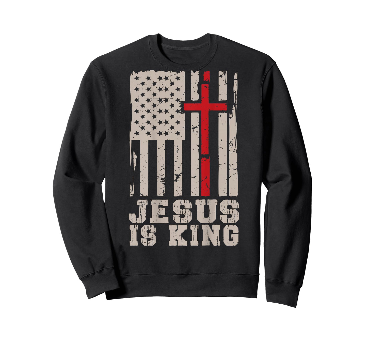 Jesus is King Christ Lord Patriotic Christian American Flag T-Shirt