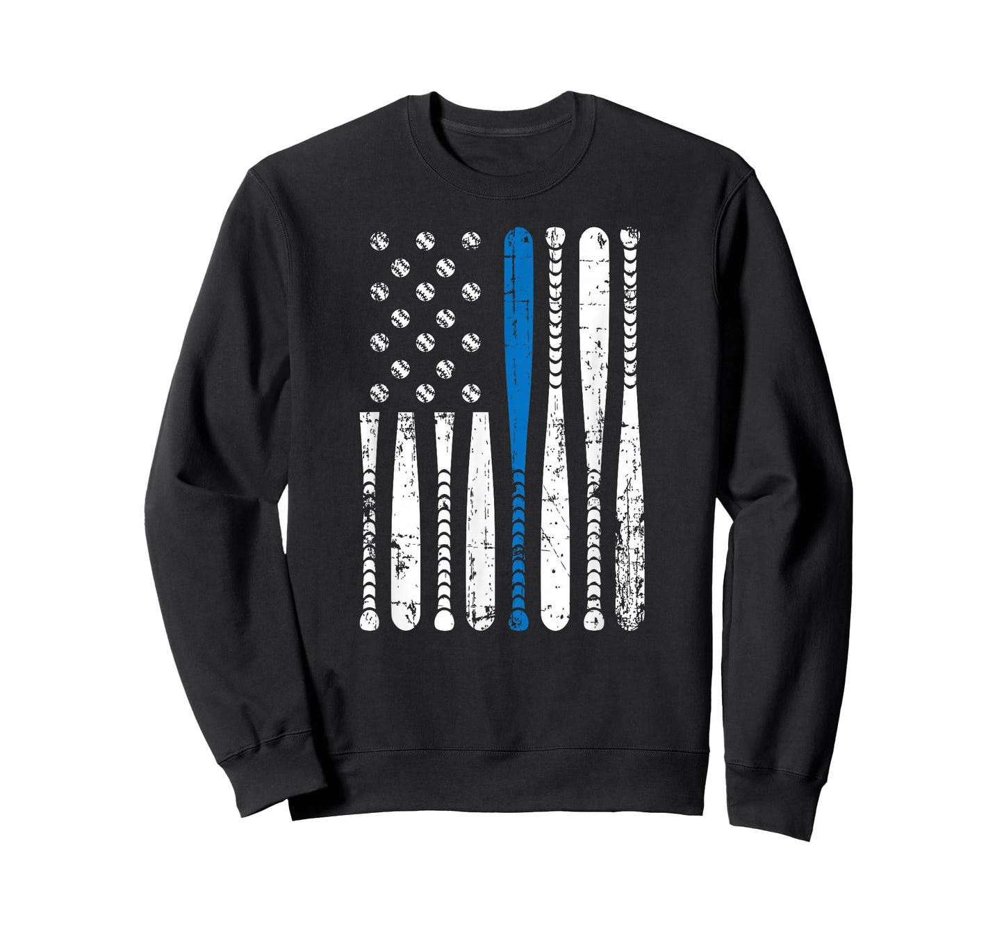 Thin Blue Line LEO USA Flag Police Support Baseball Bat Tee T-Shirt