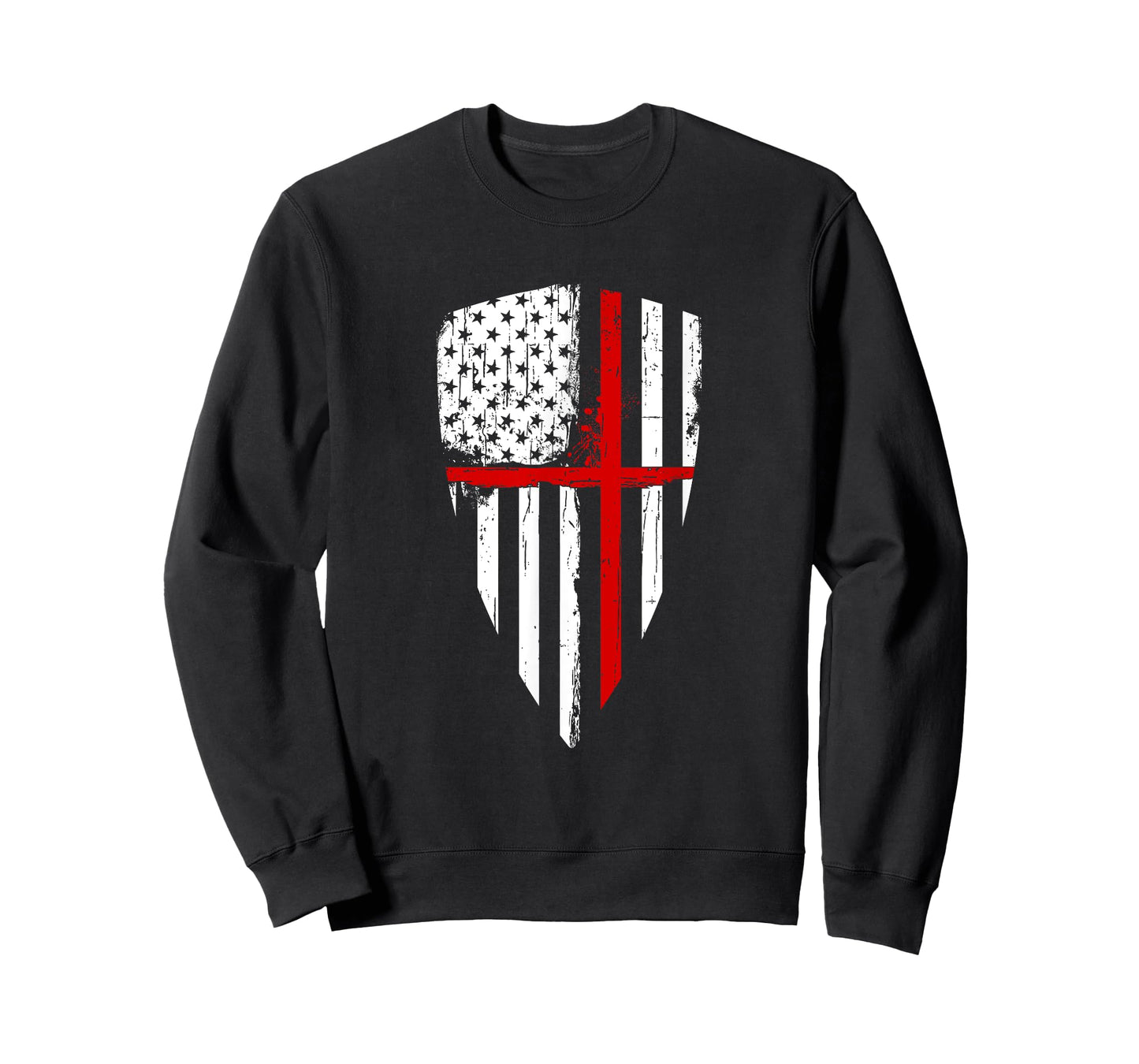 Red Line Crusader American Flag Shield Graphic Shirt Women Kids Men T-Shirt