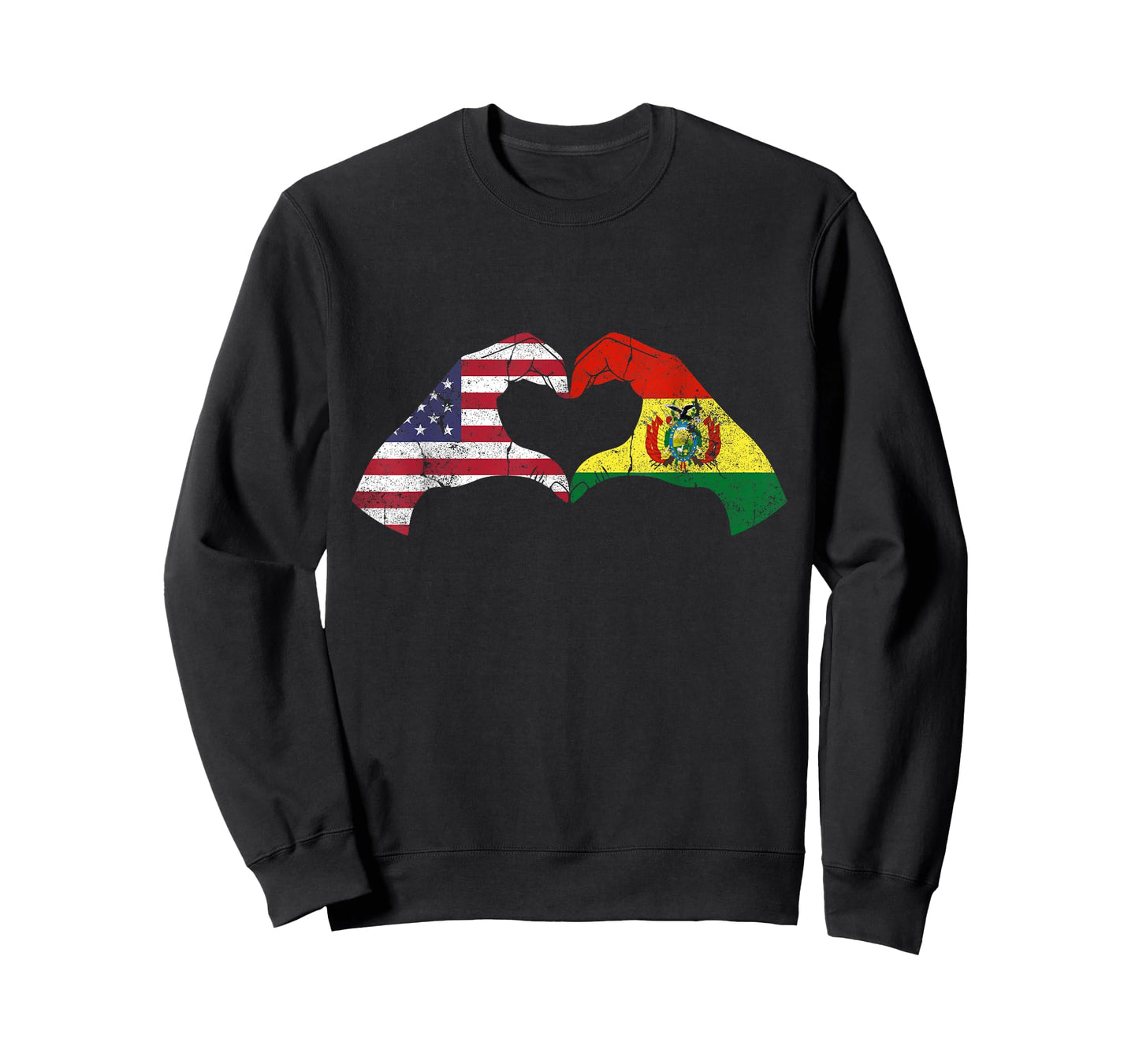 USA Bolivia Hand Flag Heart Bolivian Americans Love T-Shirt