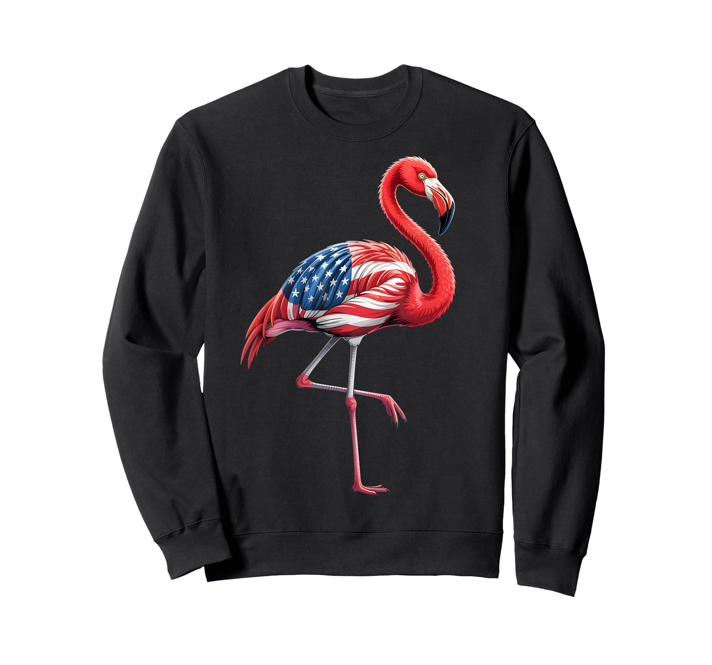 Flamingo 4th Of July American Flag Patriotic USA Women Girls T-Shirt