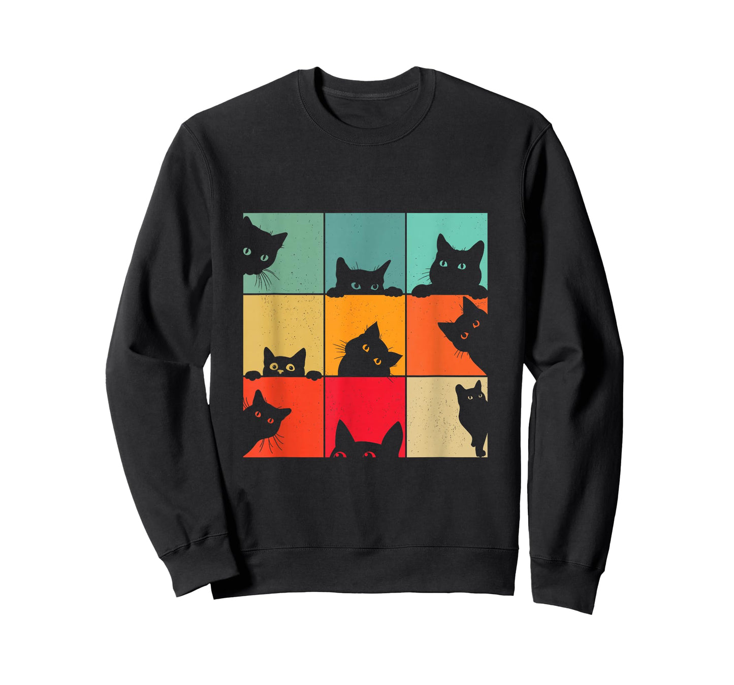 Funny Retro Vintage Curious Black Cat For Cats Lover T-Shirt