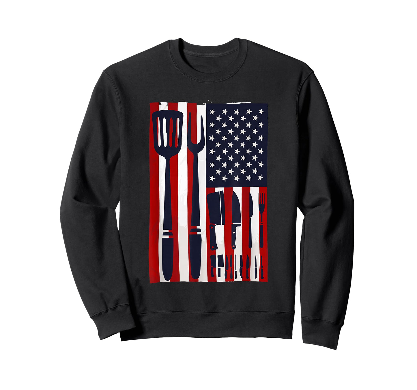 Chef Knives USA Flag Patriotic Cook America Cooking Knife T-Shirt