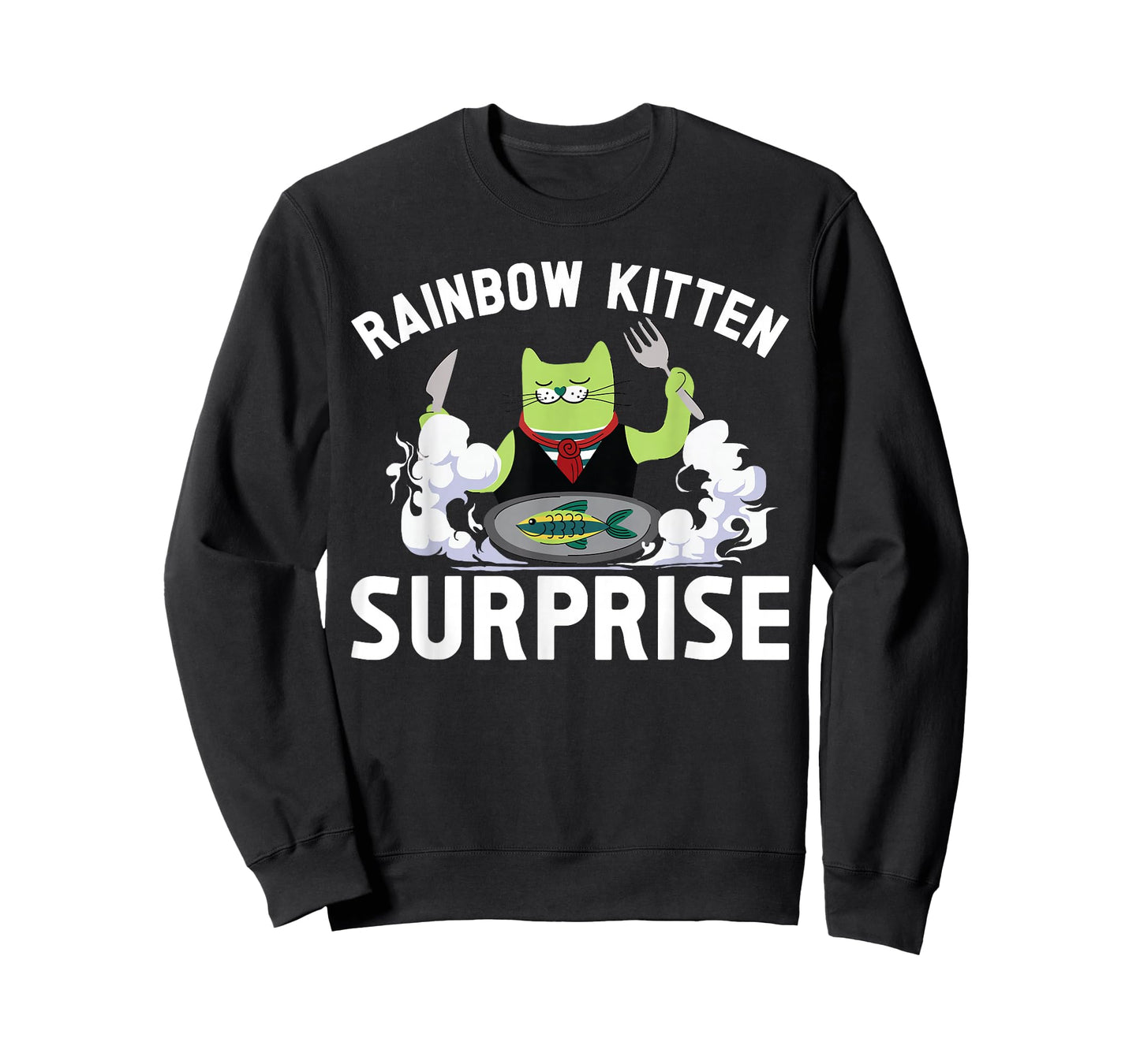 Cats Rainbow Kitten Surprise Cute Eat Retro Animals Vintage T-Shirt
