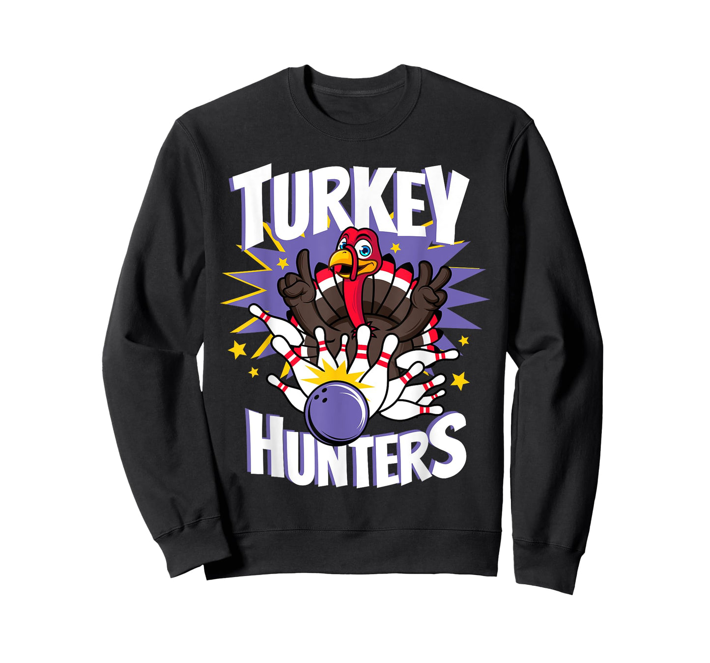 Funny Turkey Hunters Thanksgiving Bowler Bowling Player Gift T-Shirt