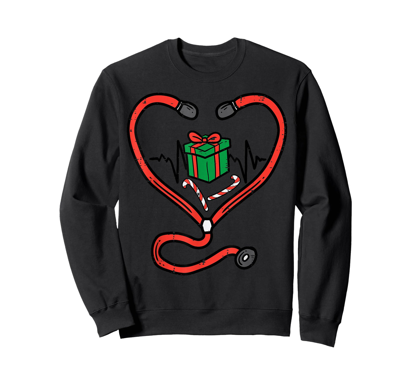 Christmas Stethoscope Nurse Xmas Nursing Scrub Top Women T-Shirt