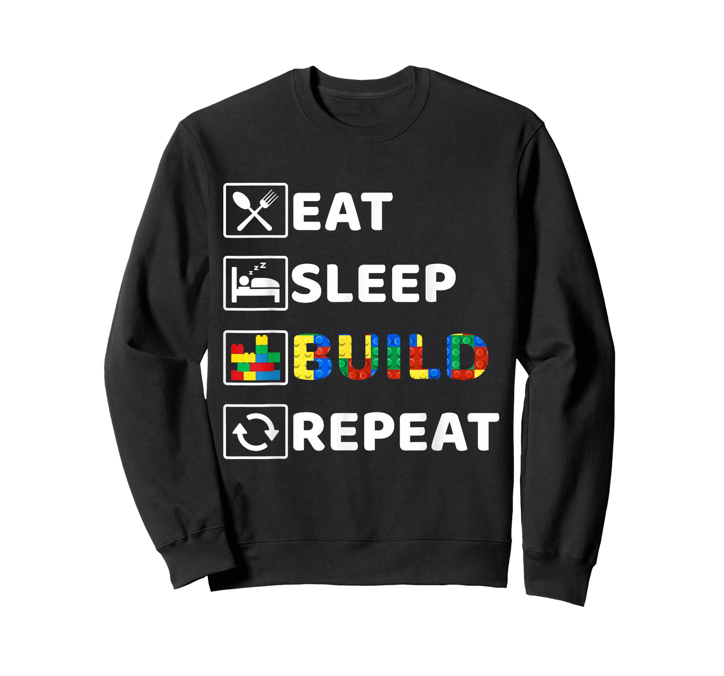 Eat Sleep Build Family Master Builder Building Bricks Blocks T-Shirt