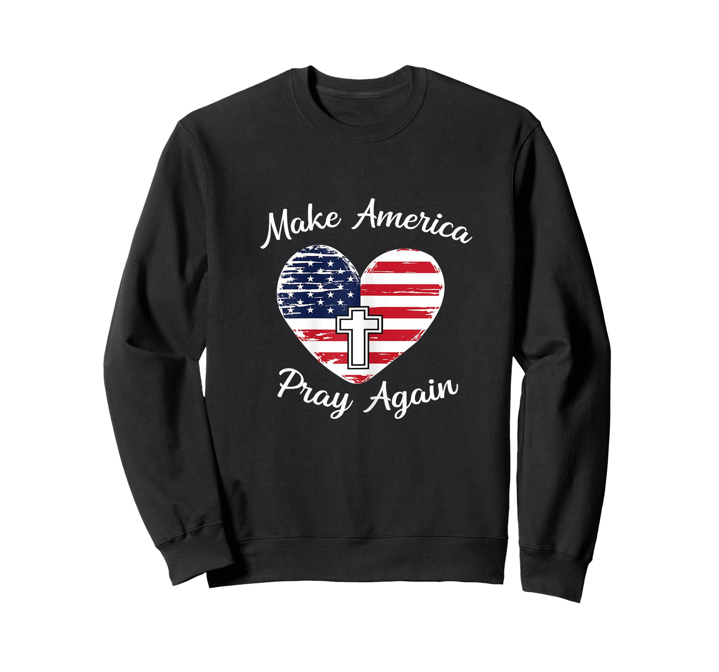 Make America Pray Again Christian USA Heart Distressed Shirt T-Shirt