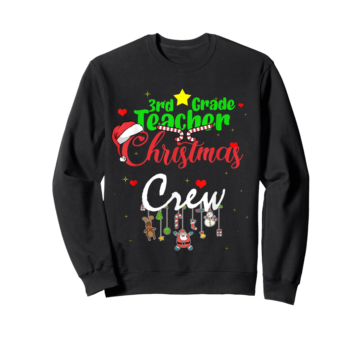 3rd Grade Teacher Christmas Crew Funny Xmas 2021 men Women T-Shirt