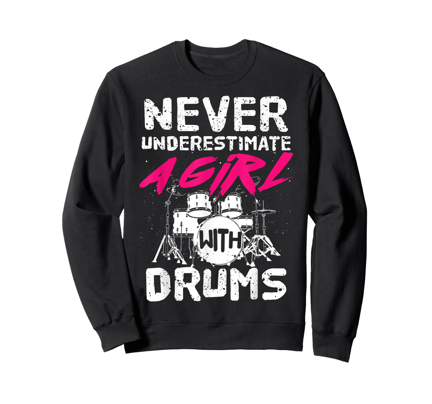 Funny Drummer Art For Girls Women Drumming Drum Set Drummer T-Shirt
