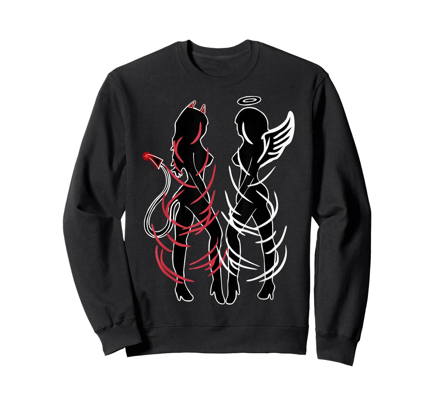 Sexy Women Illustration Duality Symbol Devil and Angel Girls T-Shirt