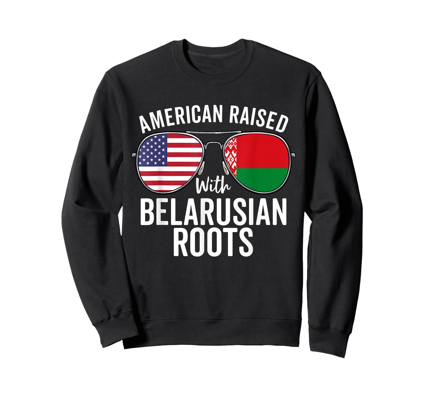 American Raised With Belarusian Roots USA Belarus Flag T-Shirt
