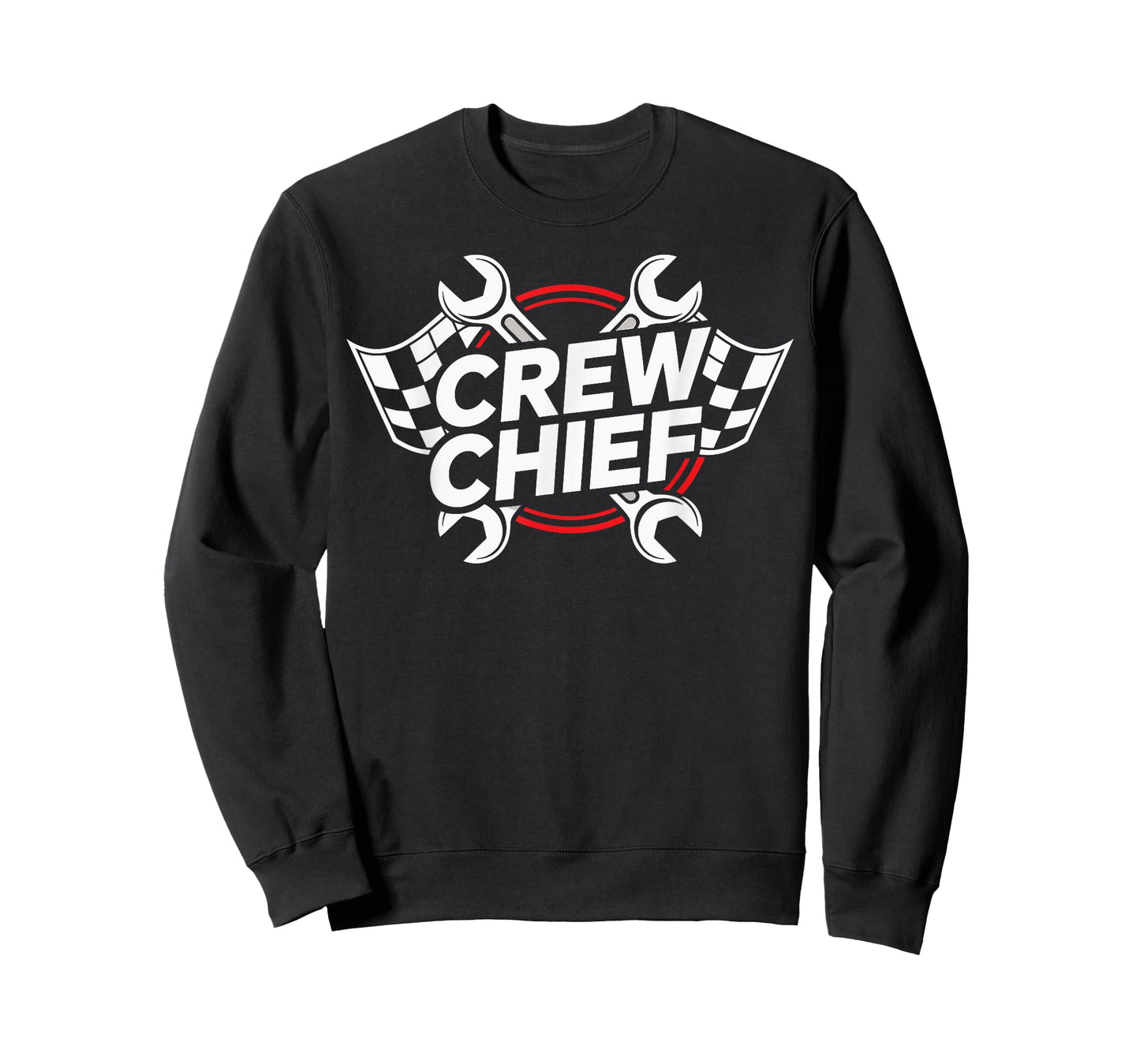 Crew Chief Racing Pit Crew Wrenches Checkered Flag T-Shirt