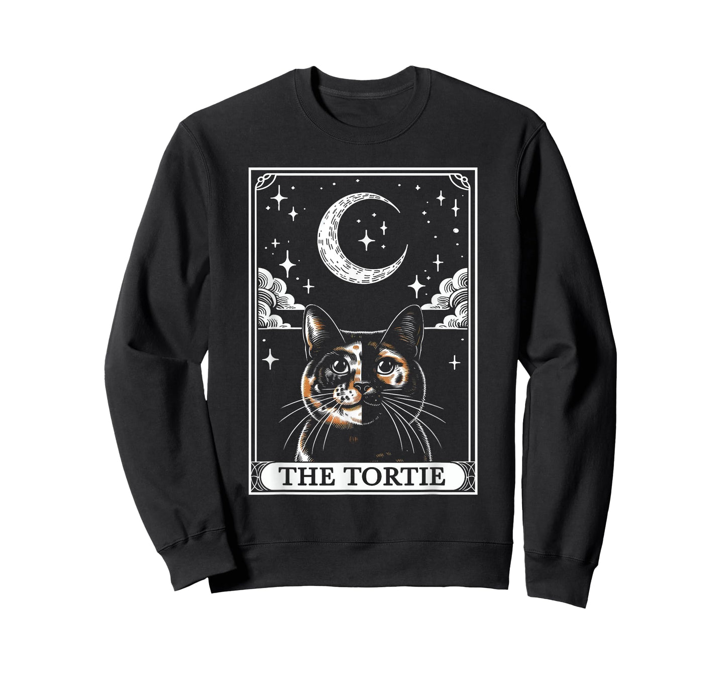 Tarot Card Vintage Crescent Moon Tortie Cat Mom Cat Lovers T-Shirt