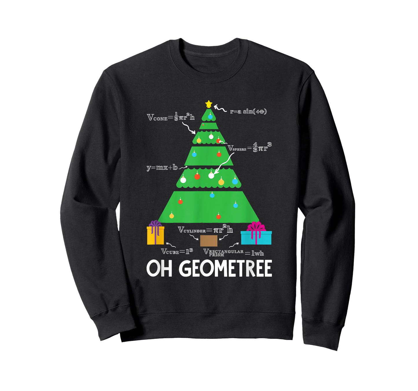 Christmas Tree Geometree Geometry Funny Math Teacher T-Shirt