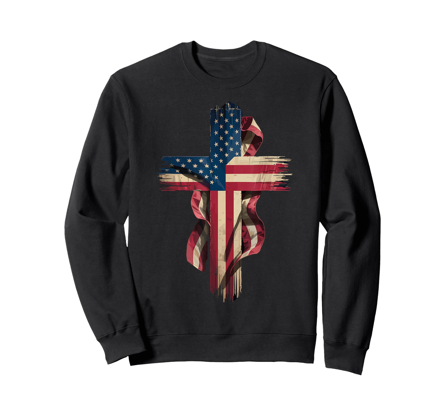 Patriotic Christian Cross USA Flag T-Shirt