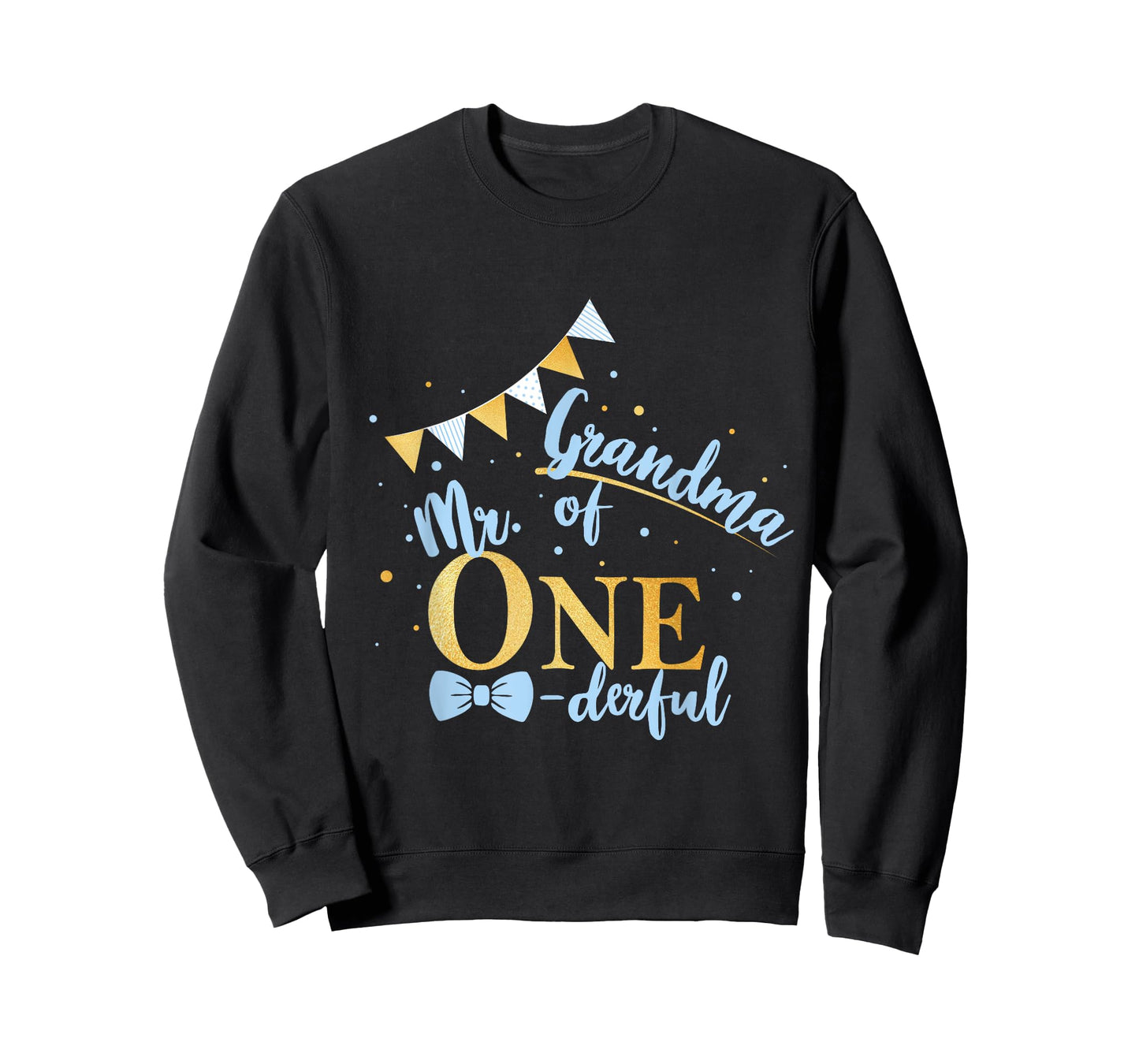 Grandma Of Mr One-derful Party Blue-Gold Boy 1st Birthday T-Shirt
